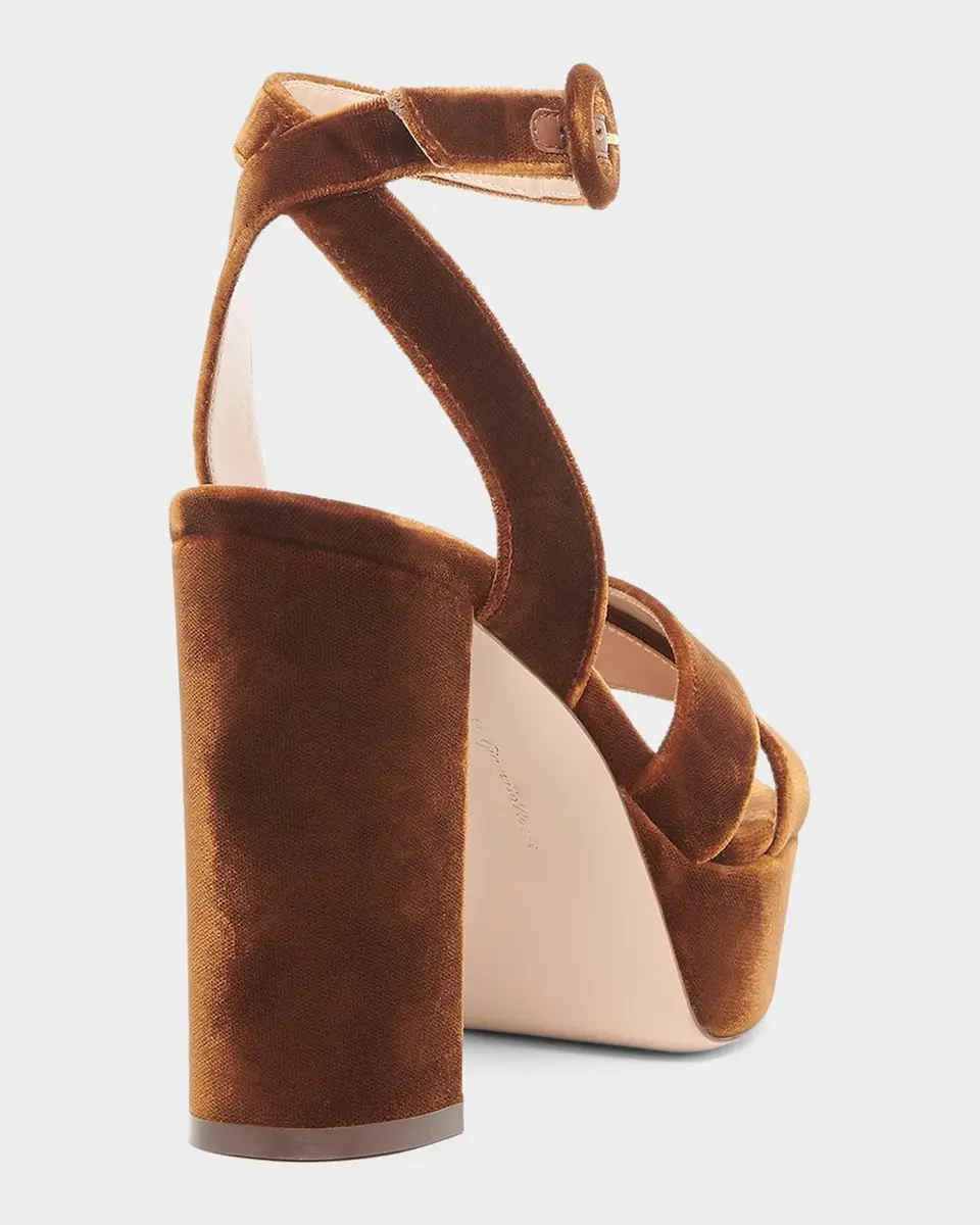 Gianvito Rossi Sabrina 70MM Platform Velvet Sandals | Thumbnail 2