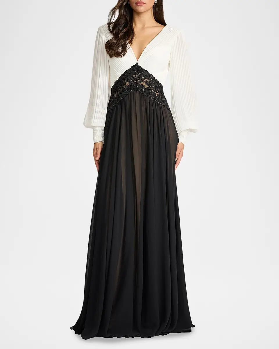 Tadashi Shoji Embroidered Two-Tone Georgette Gown | Thumbnail 2 Tadashi Shoji Embroidered Two-Tone Georgette Gown | Thumbnail 2