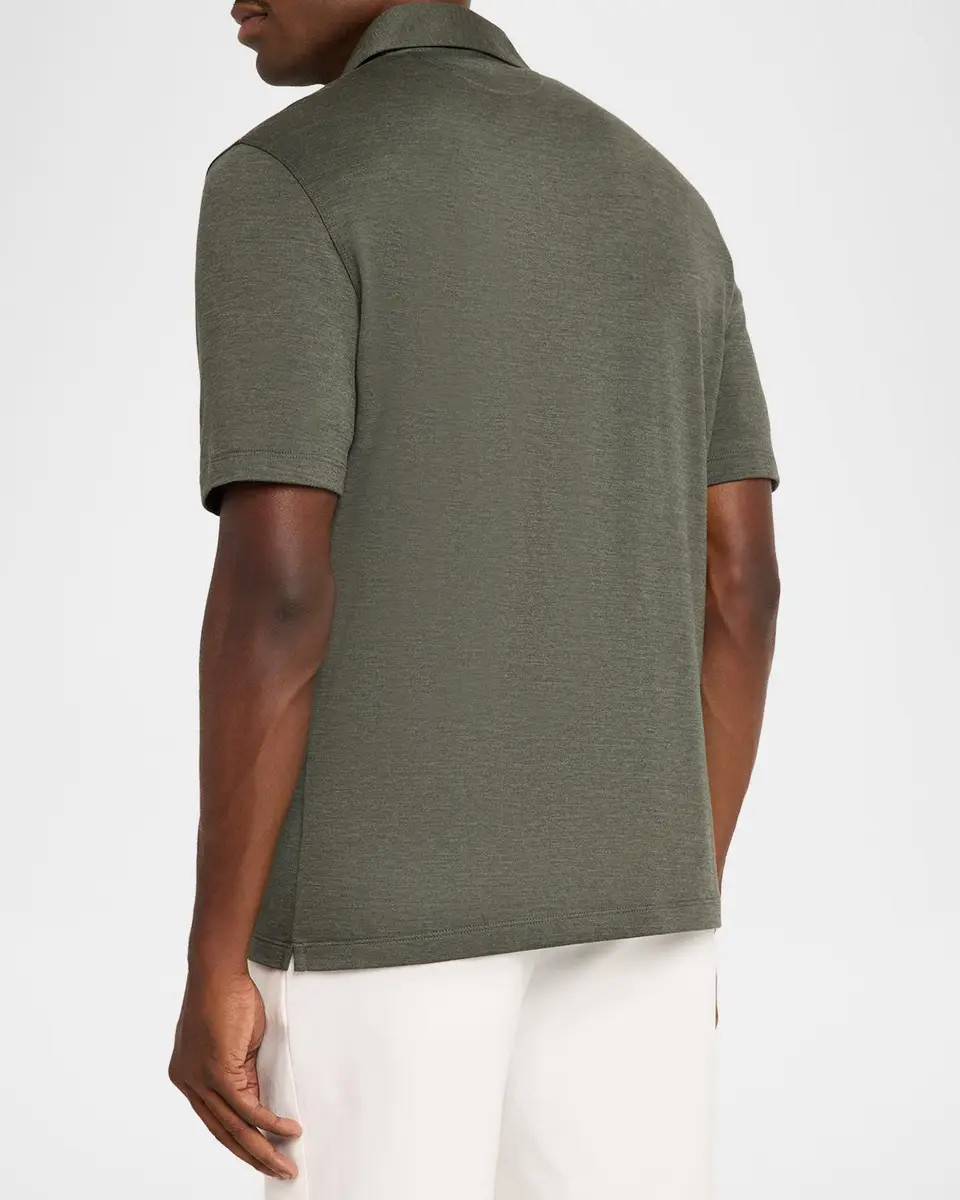 Brunello Cucinelli Men's Wool Blend Polo Shirt | Thumbnail 3 Brunello Cucinelli Men's Wool Blend Polo Shirt | Thumbnail 3