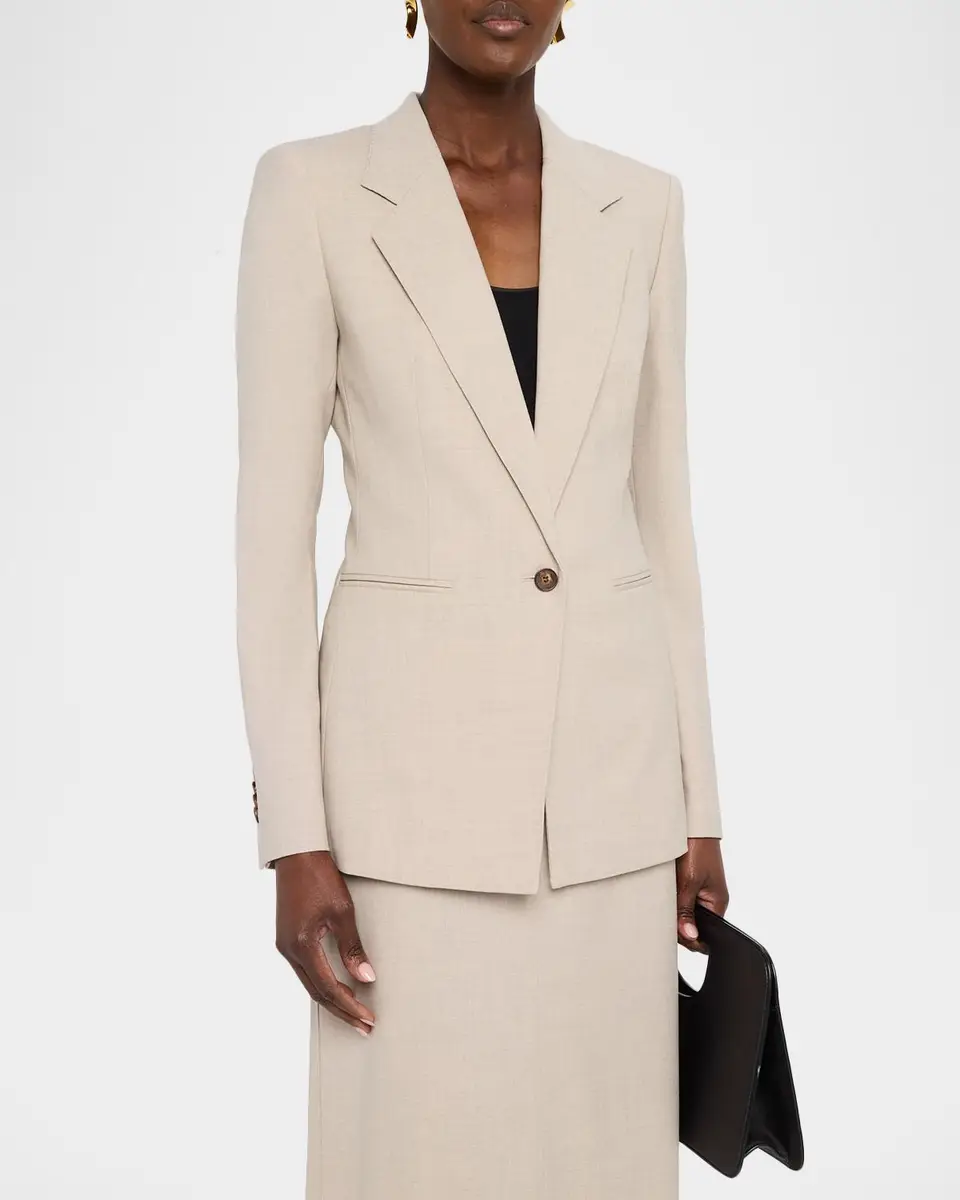 Lafayette 148 New York Single-Button Stretch Wool Blazer | Thumbnail 4 Lafayette 148 New York Single-Button Stretch Wool Blazer | Thumbnail 4
