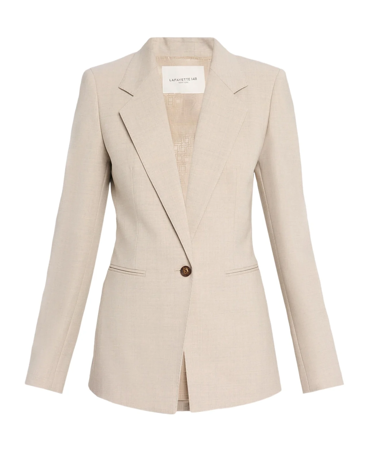 Lafayette 148 New York Single-Button Stretch Wool Blazer