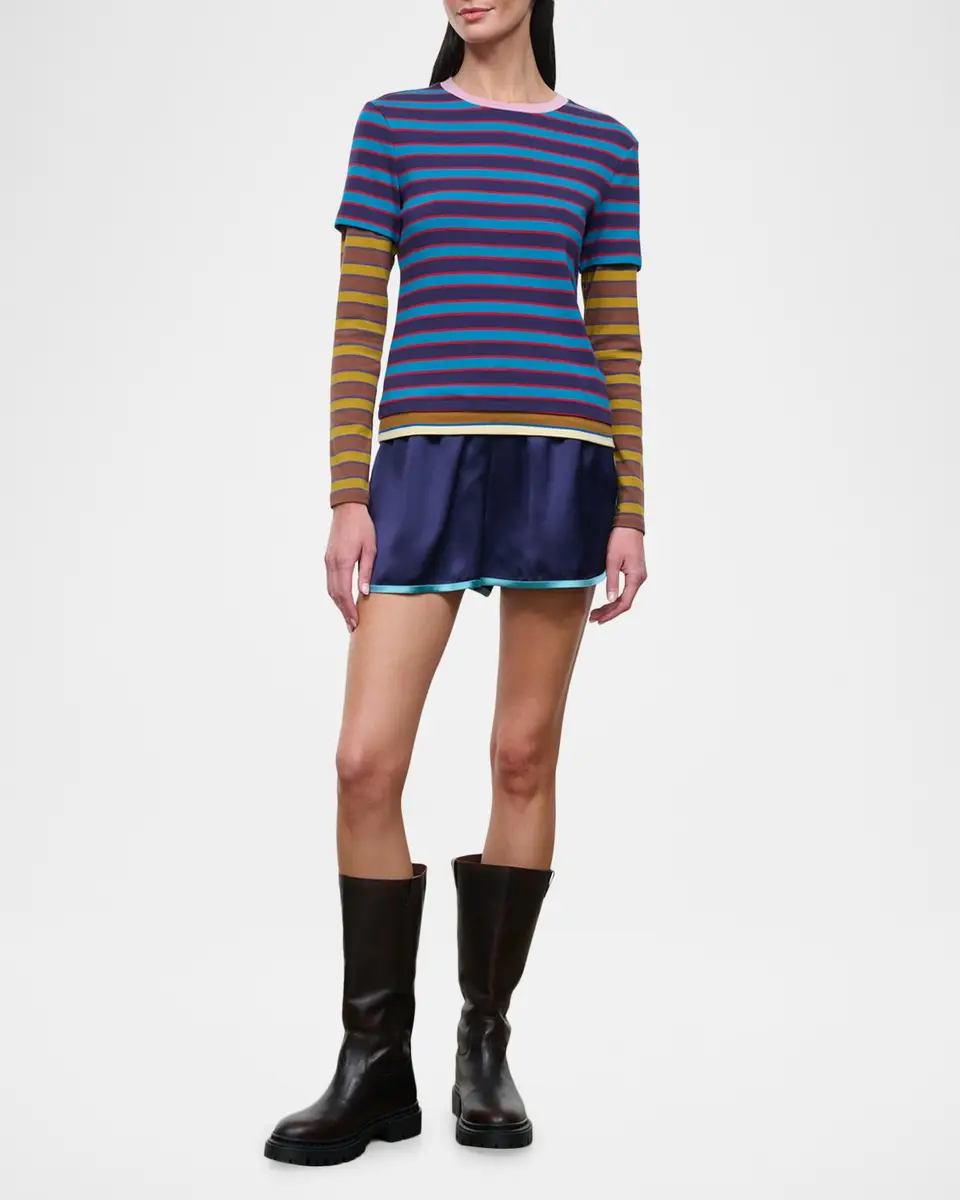 Staud Dillon Striped Stretch-Cotton Top | Thumbnail 2 Staud Dillon Striped Stretch-Cotton Top | Thumbnail 2