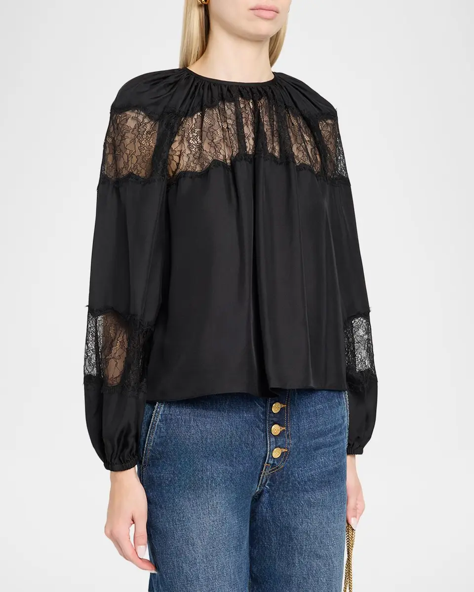 Ulla Johnson Bess Silk Long-Sleeve Blouse | Thumbnail 4 Ulla Johnson Bess Silk Long-Sleeve Blouse | Thumbnail 4