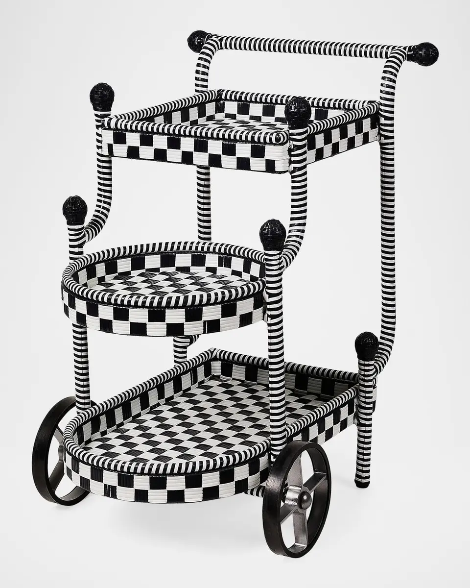 MacKenzie-Childs Gambit Check Outdoor Bar Cart | Thumbnail 2