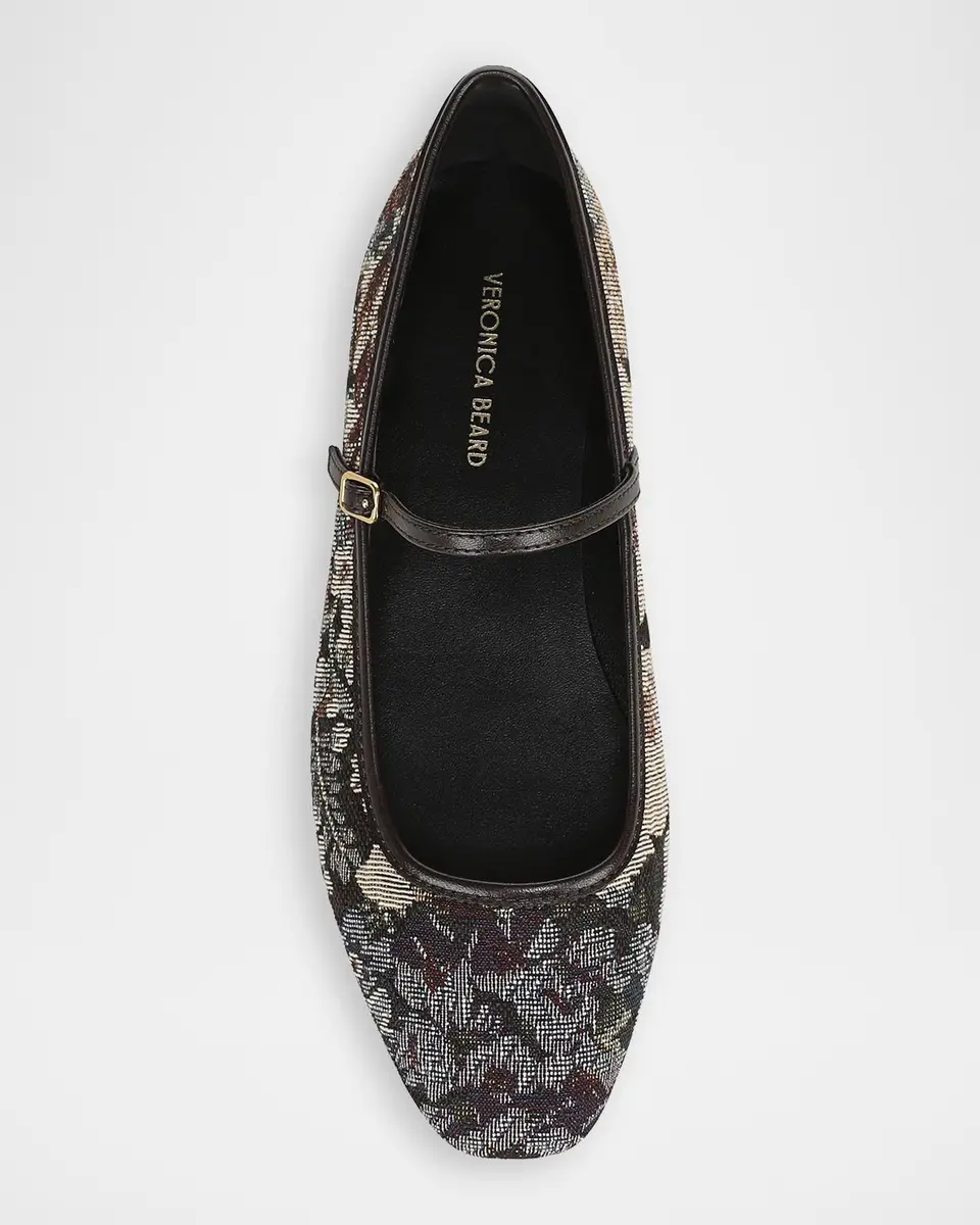 Veronica Beard Ellie Floral Tapestry Mary Jane Ballerina Flats | Thumbnail 4 Veronica Beard Ellie Floral Tapestry Mary Jane Ballerina Flats | Thumbnail 4