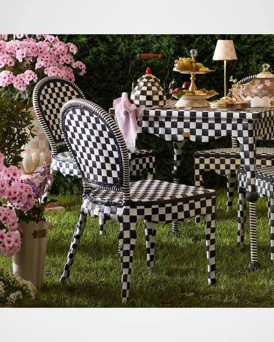 MacKenzie-Childs Gambit Check Outdoor Cafe Chair | Thumbnail 6 MacKenzie-Childs Gambit Check Outdoor Cafe Chair | Thumbnail 6