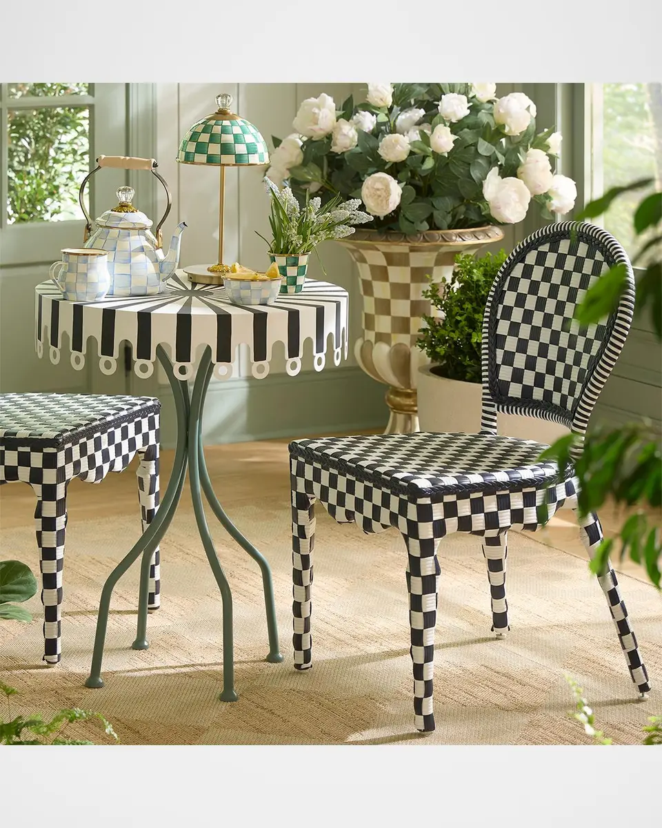 MacKenzie-Childs Gambit Check Outdoor Cafe Chair | Thumbnail 7 MacKenzie-Childs Gambit Check Outdoor Cafe Chair | Thumbnail 7