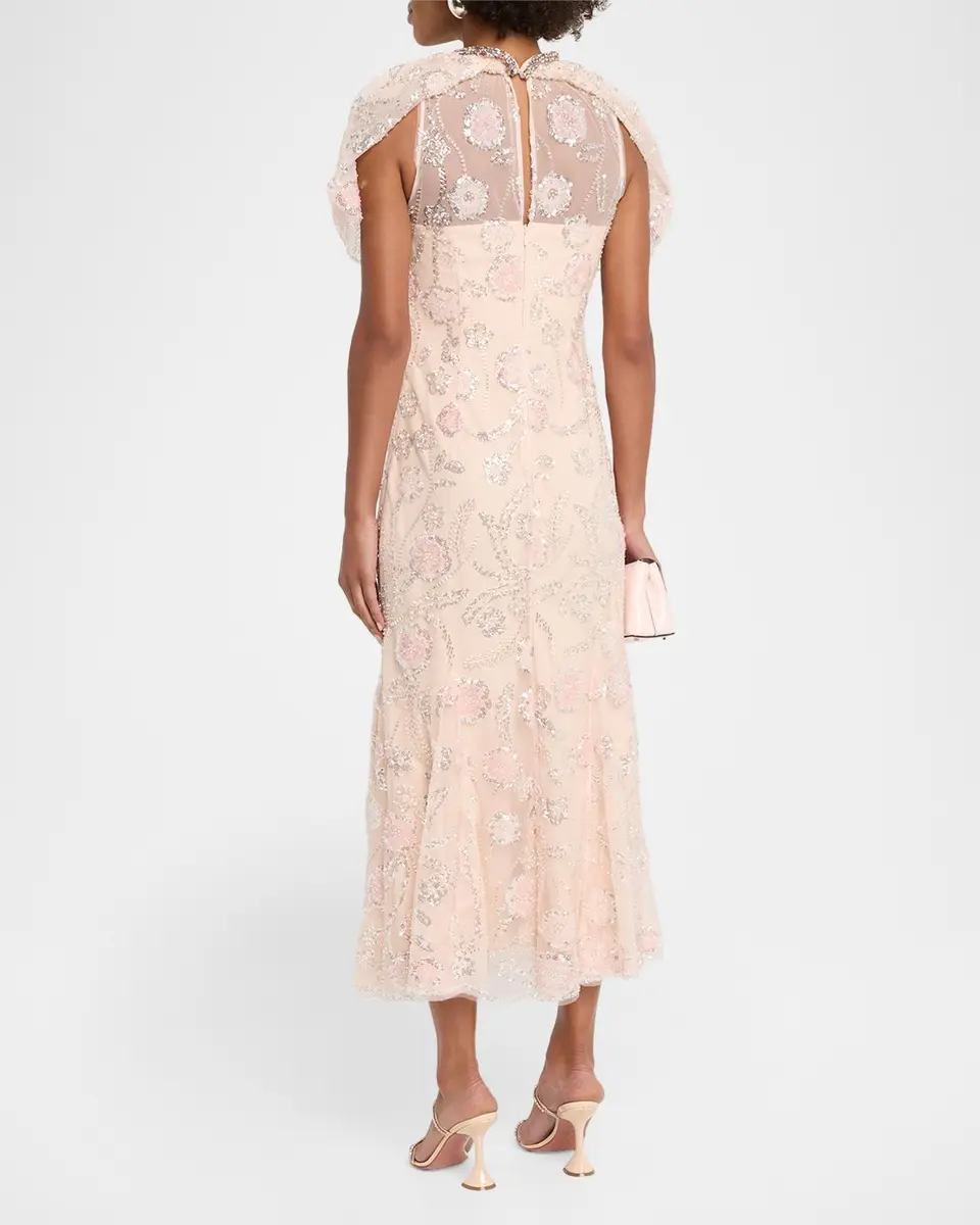 Self-Portrait Embellished Midi Dress | Thumbnail 3
