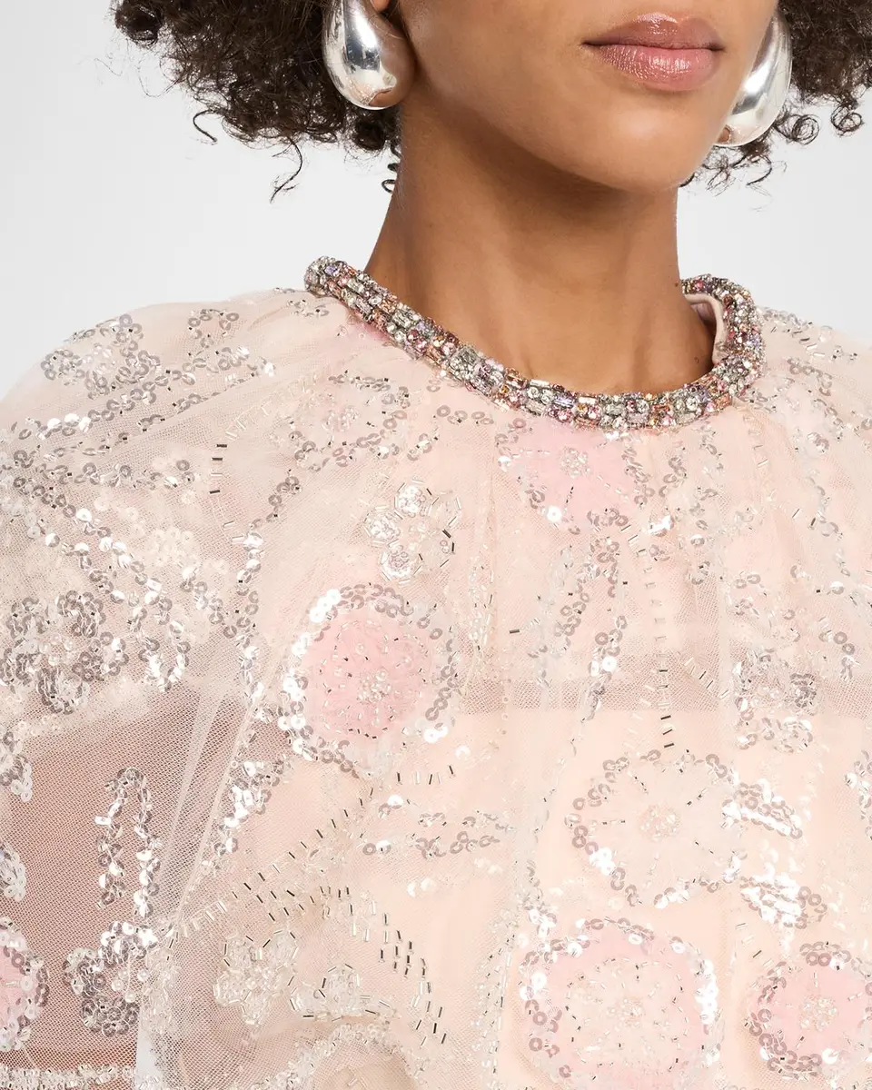 Self-Portrait Embellished Midi Dress | Thumbnail 5