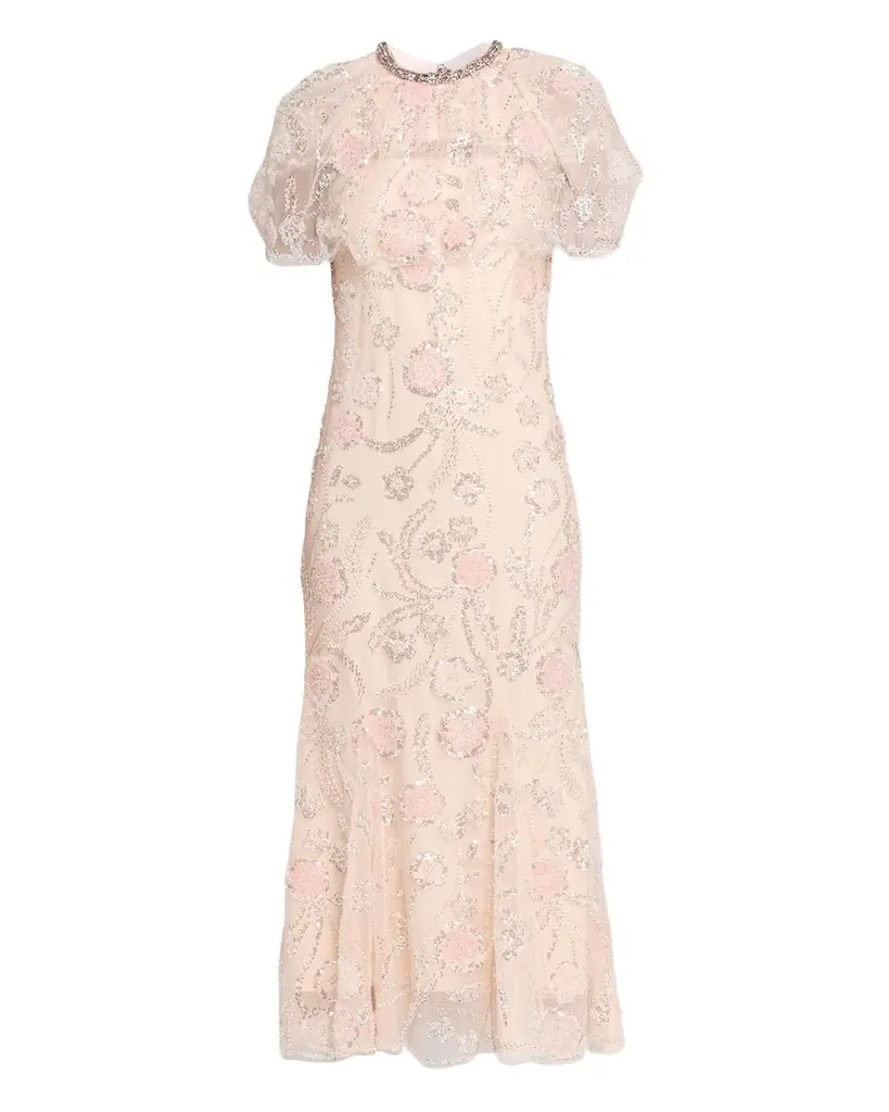 Self-Portrait Embellished Midi Dress