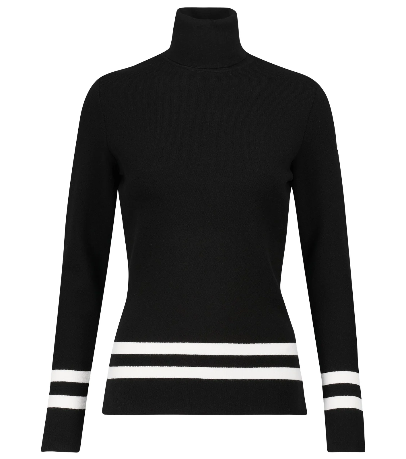 Striped turtleneck knit sweater