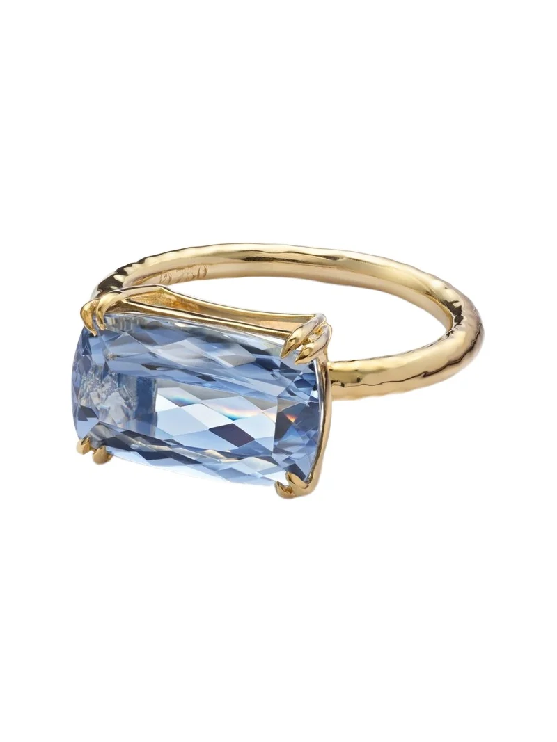 18kt gold ring with aquamarine