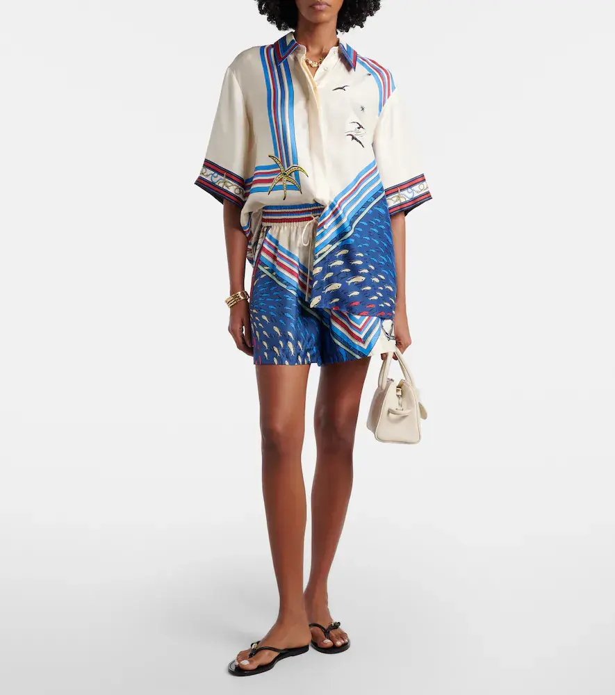 ALÉMAIS Alémais Apollo printed silk satin shorts | Thumbnail 5 ALÉMAIS Alémais Apollo printed silk satin shorts | Thumbnail 5
