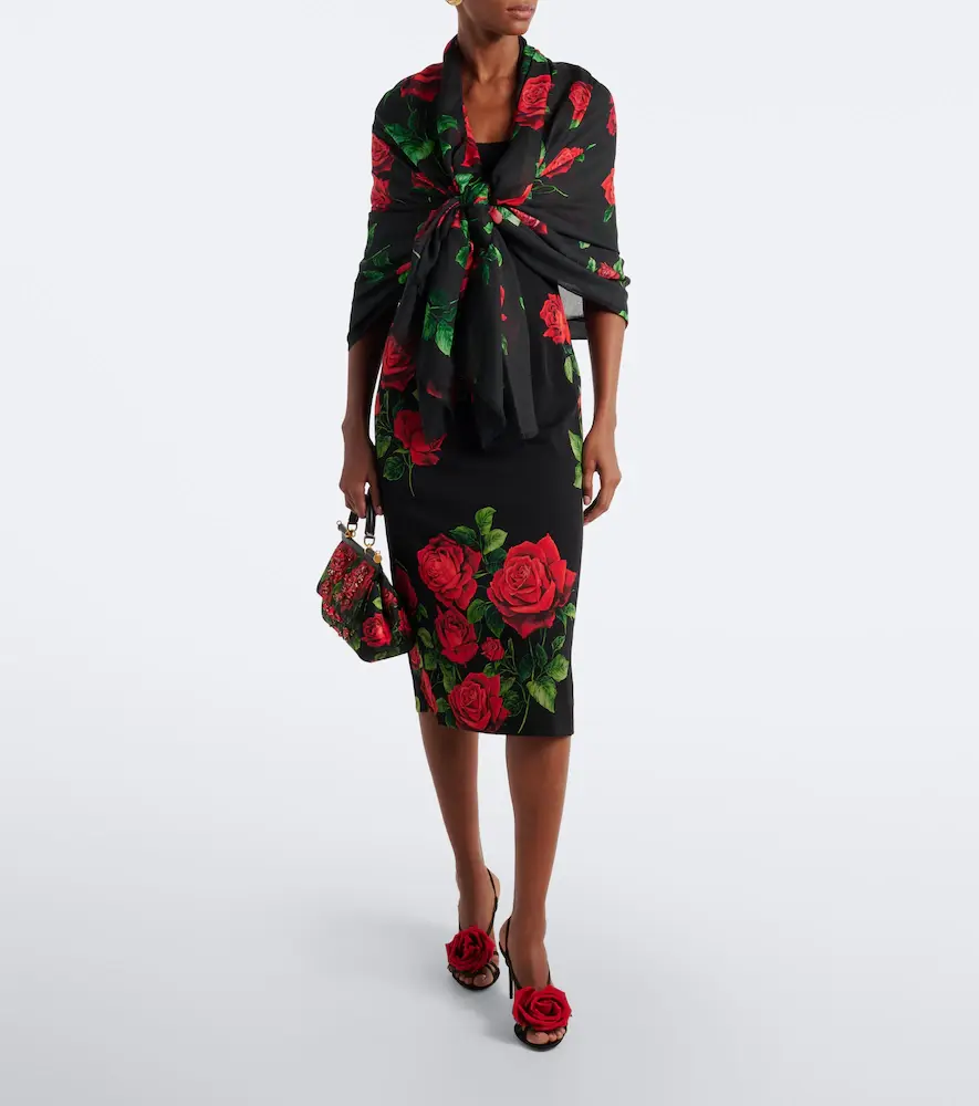 Dolce & Gabbana Floral silk scarf | Thumbnail 4