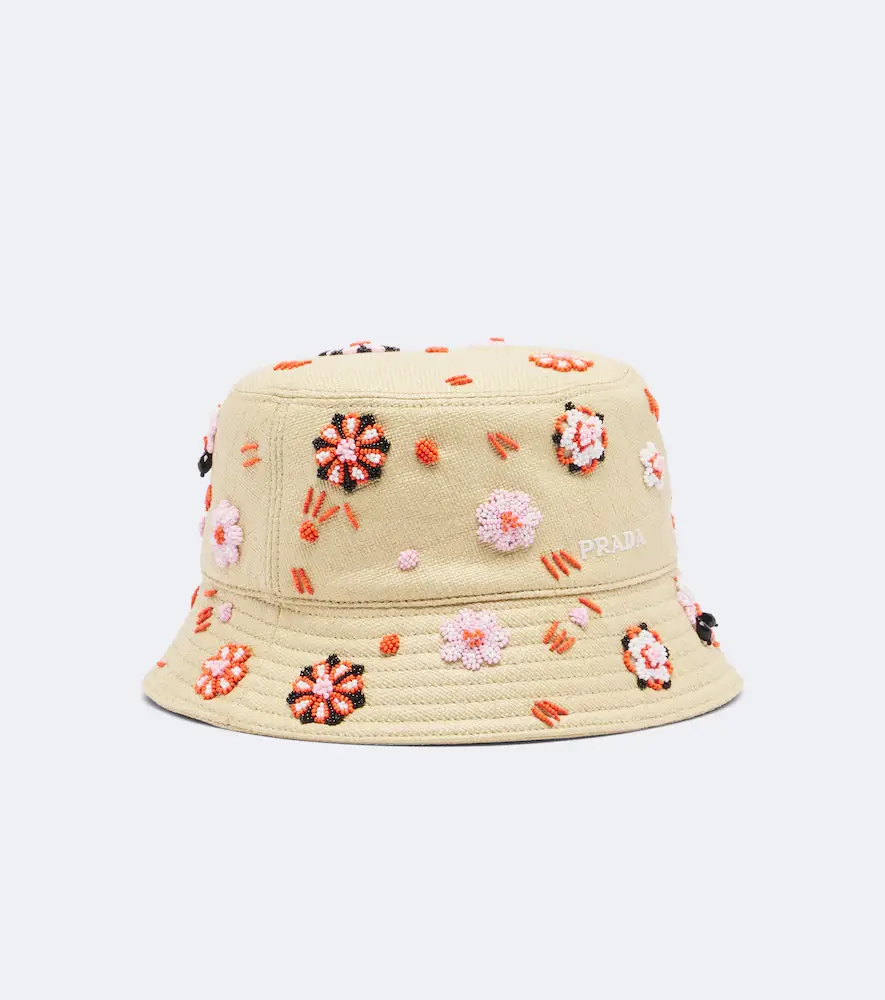 Prada Embroidered canvas bucket hat | Thumbnail 2
