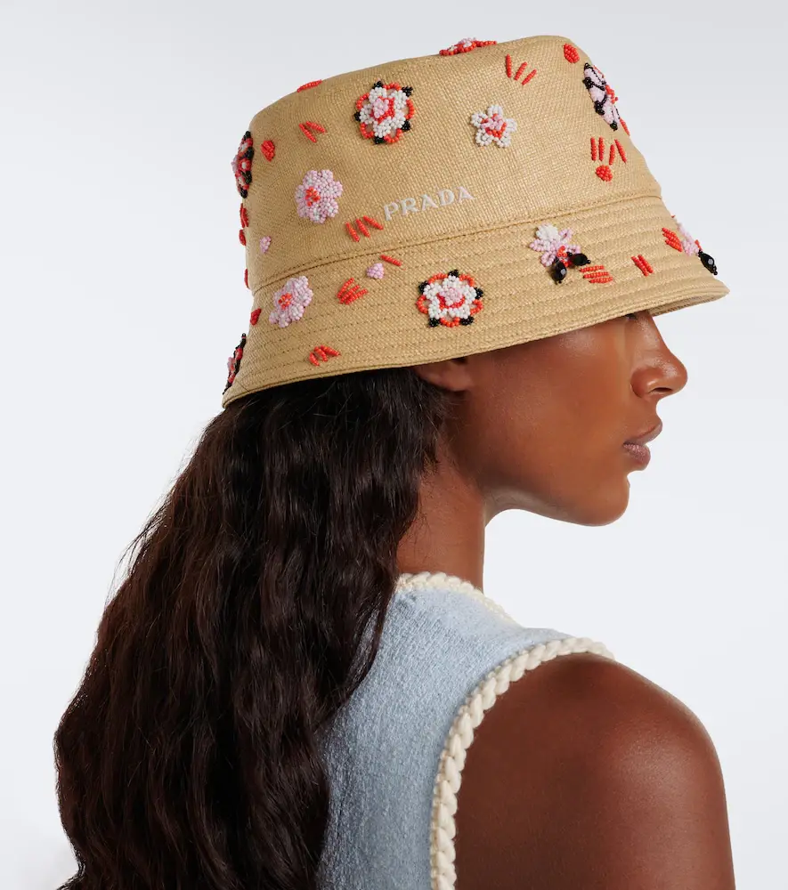 Prada Embroidered canvas bucket hat | Thumbnail 4