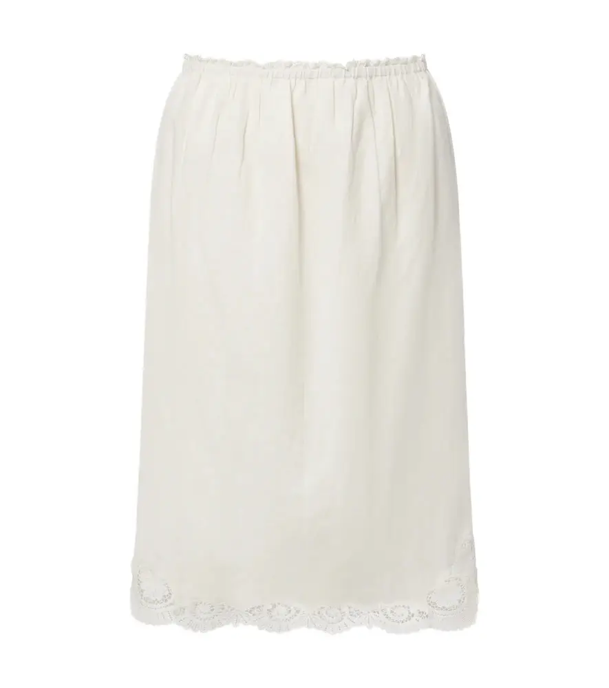 Posse Darya embroidered linen and cotton midi skirt | Image 1 Posse Darya embroidered linen and cotton midi skirt | Image 1