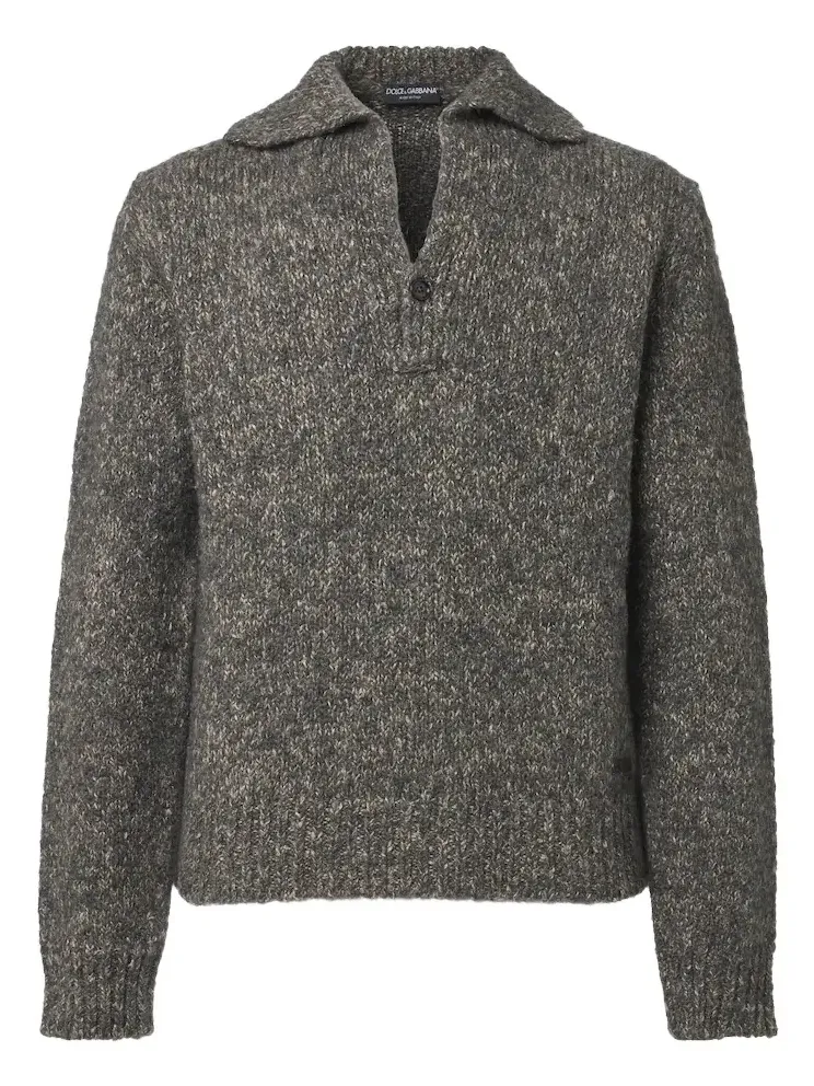 Dolce & Gabbana Wool, alpaca, and linen polo sweater