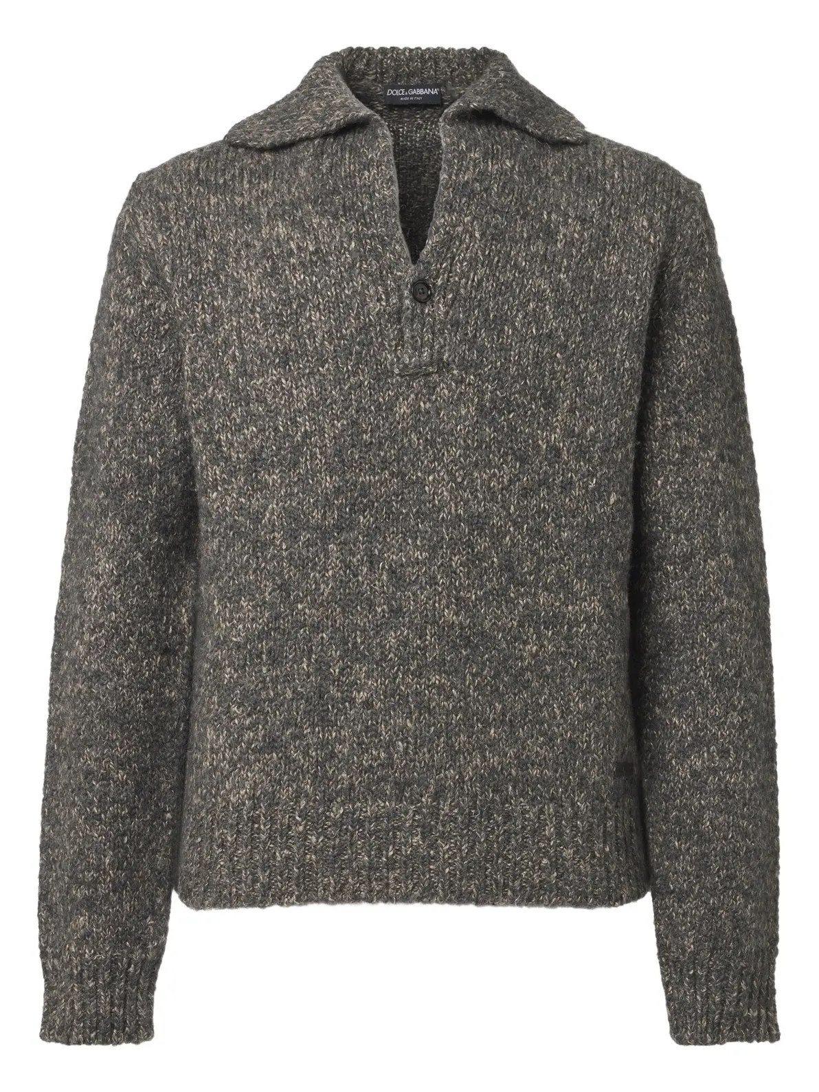 Wool, alpaca, and linen polo sweater Wool, alpaca, and linen polo sweater