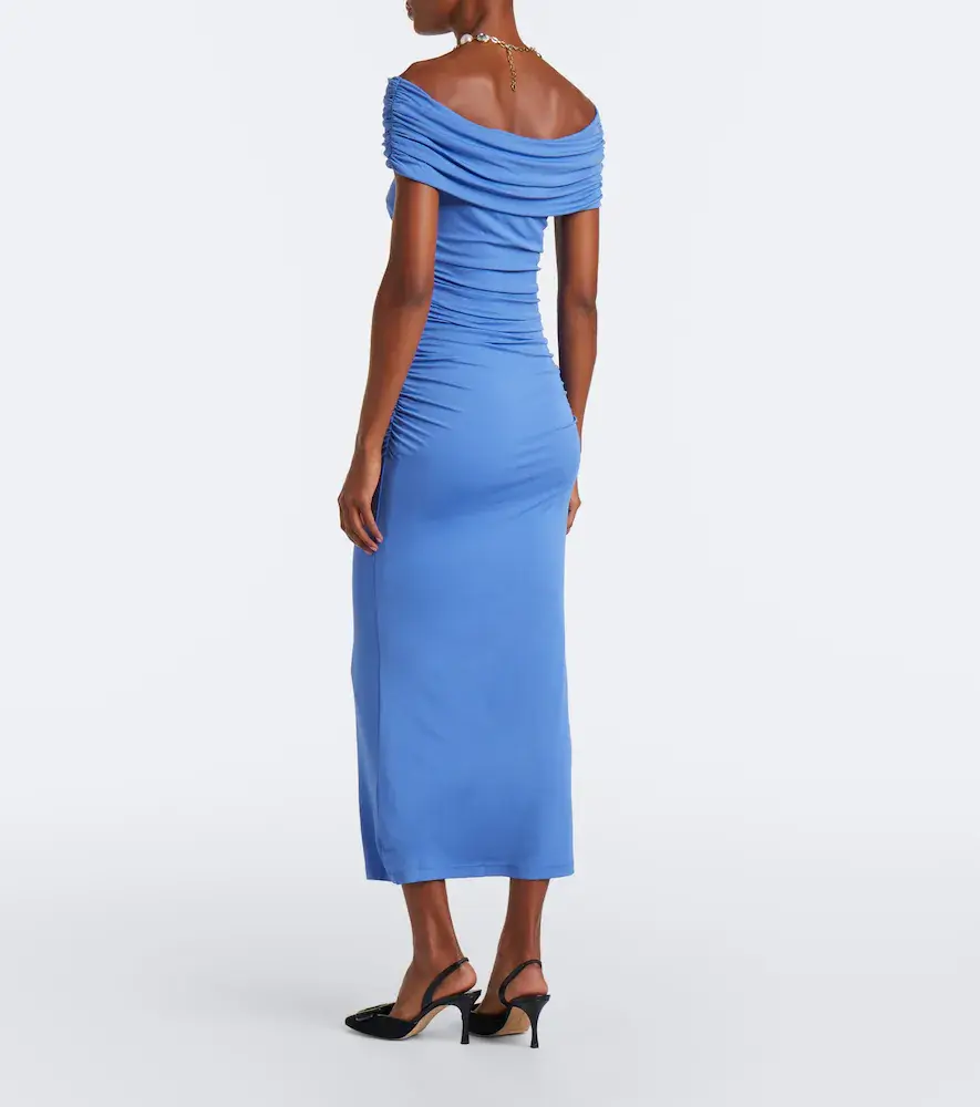 Carolina Herrera Ruched off-shoulder jersey midi dress | Thumbnail 5 Carolina Herrera Ruched off-shoulder jersey midi dress | Thumbnail 5