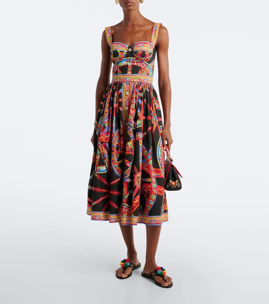 Dolce & Gabbana Carretto cotton poplin midi dress | Thumbnail 5 Dolce & Gabbana Carretto cotton poplin midi dress | Thumbnail 5