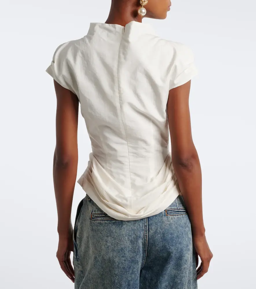 Magda Butrym Draped cotton and silk top | Thumbnail 2 Magda Butrym Draped cotton and silk top | Thumbnail 2