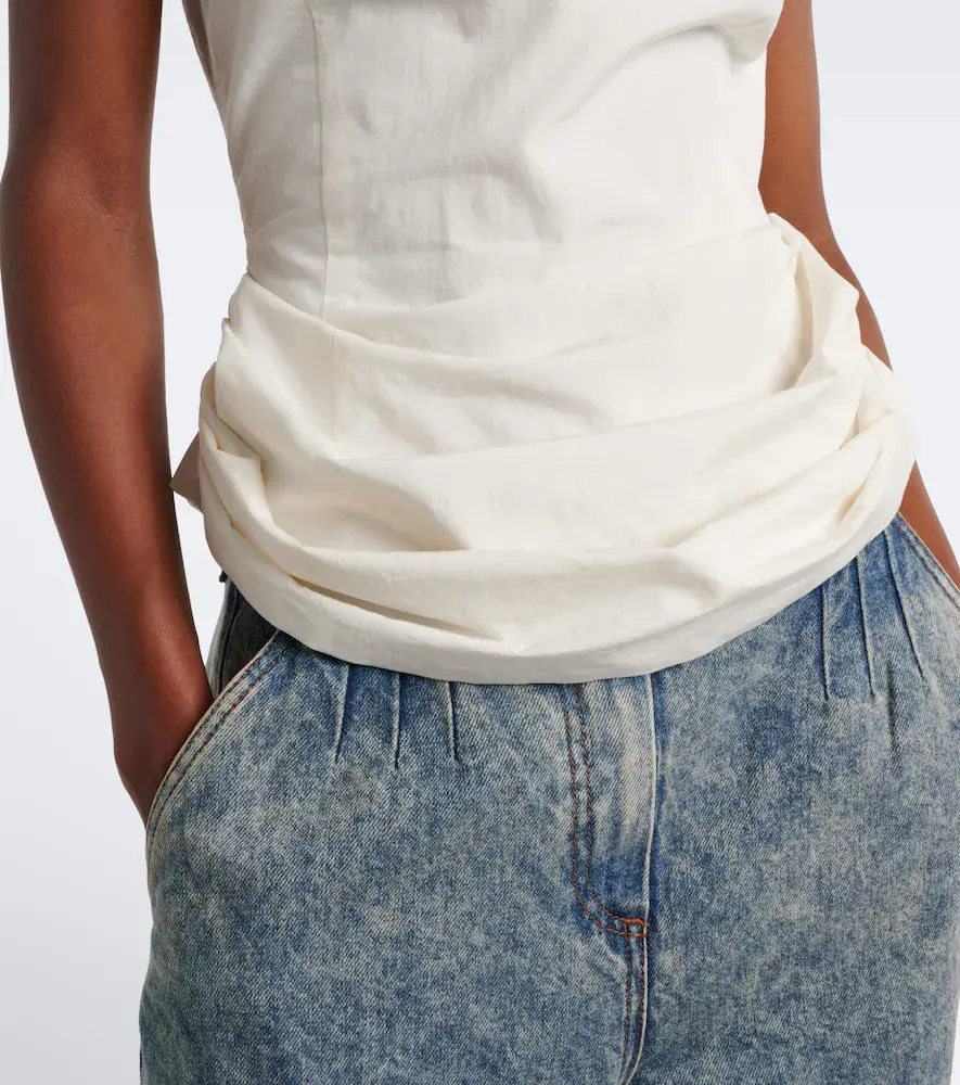 Magda Butrym Draped cotton and silk top | Thumbnail 5 Magda Butrym Draped cotton and silk top | Thumbnail 5