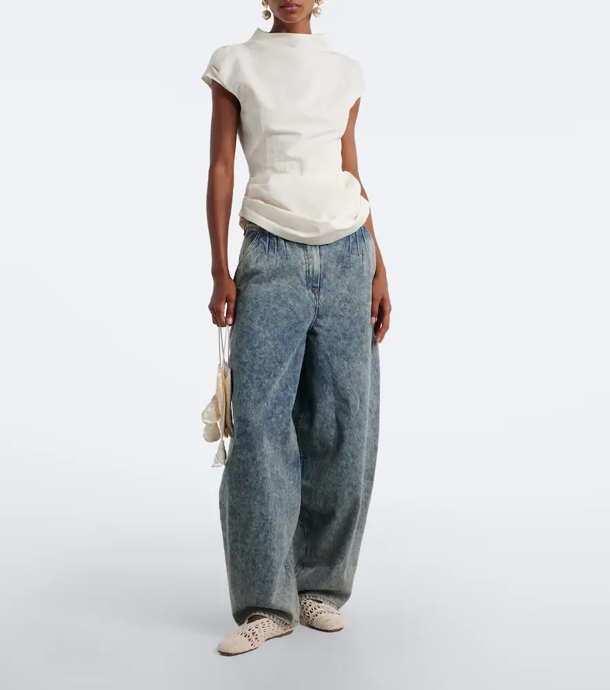 Magda Butrym Draped cotton and silk top | Thumbnail 6 Magda Butrym Draped cotton and silk top | Thumbnail 6