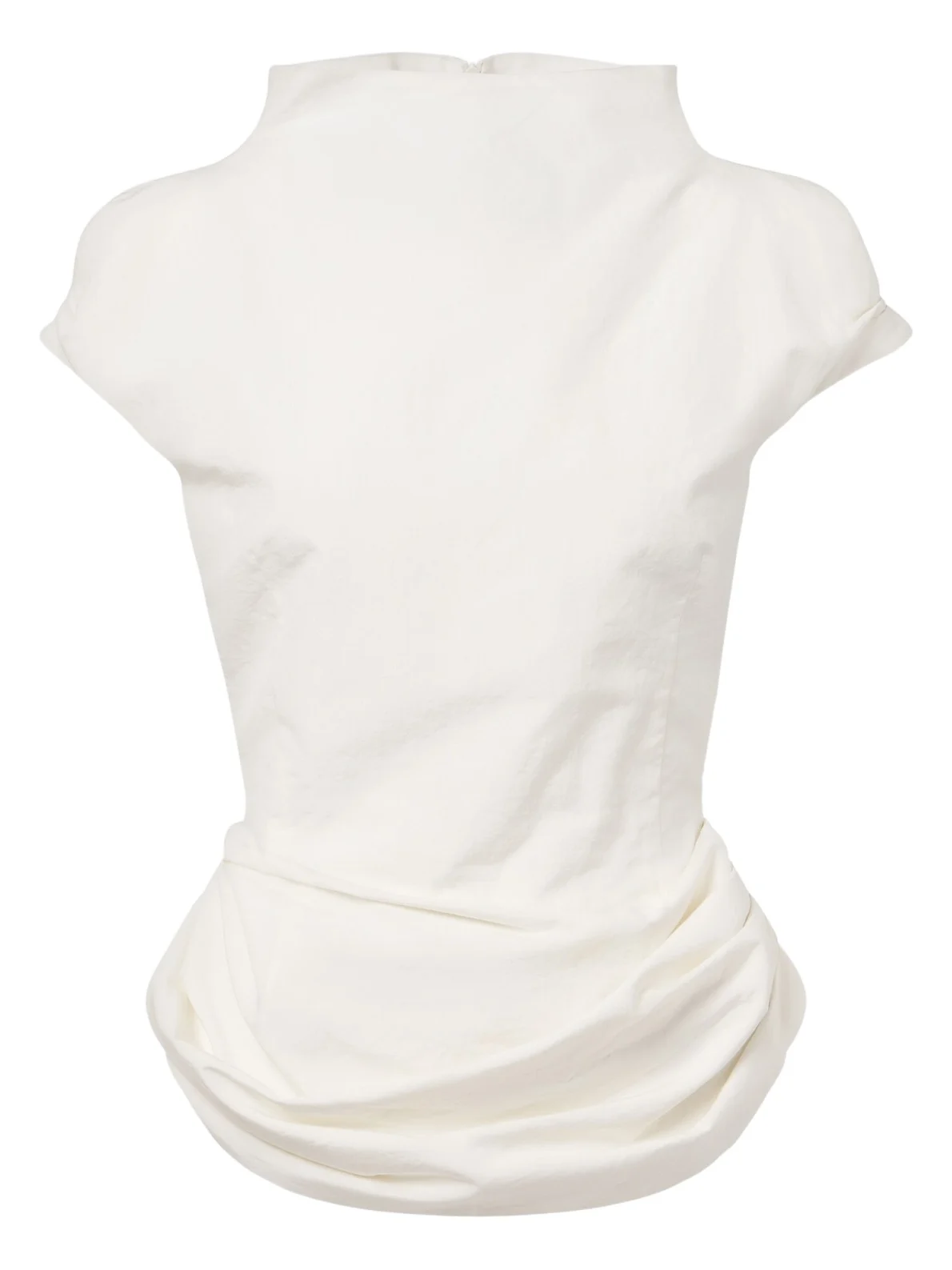 Draped cotton and silk top Draped cotton and silk top