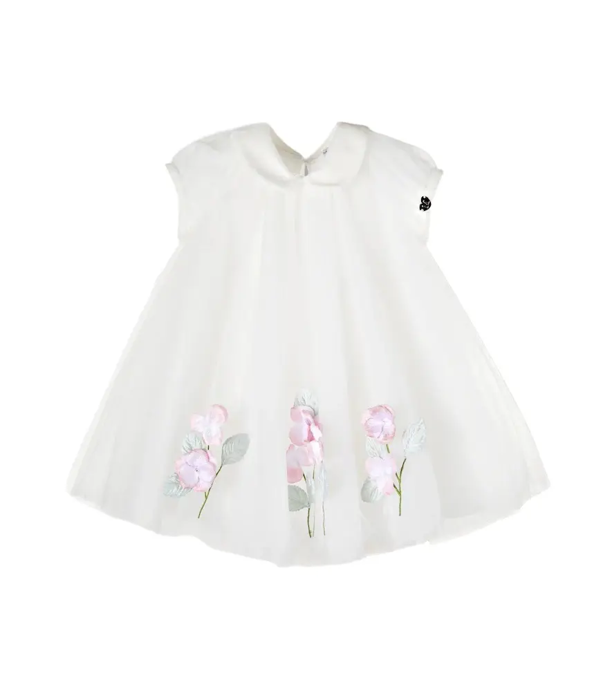 Monnalisa Baby floral-appliqué dress | Image 1 Monnalisa Baby floral-appliqué dress | Image 1