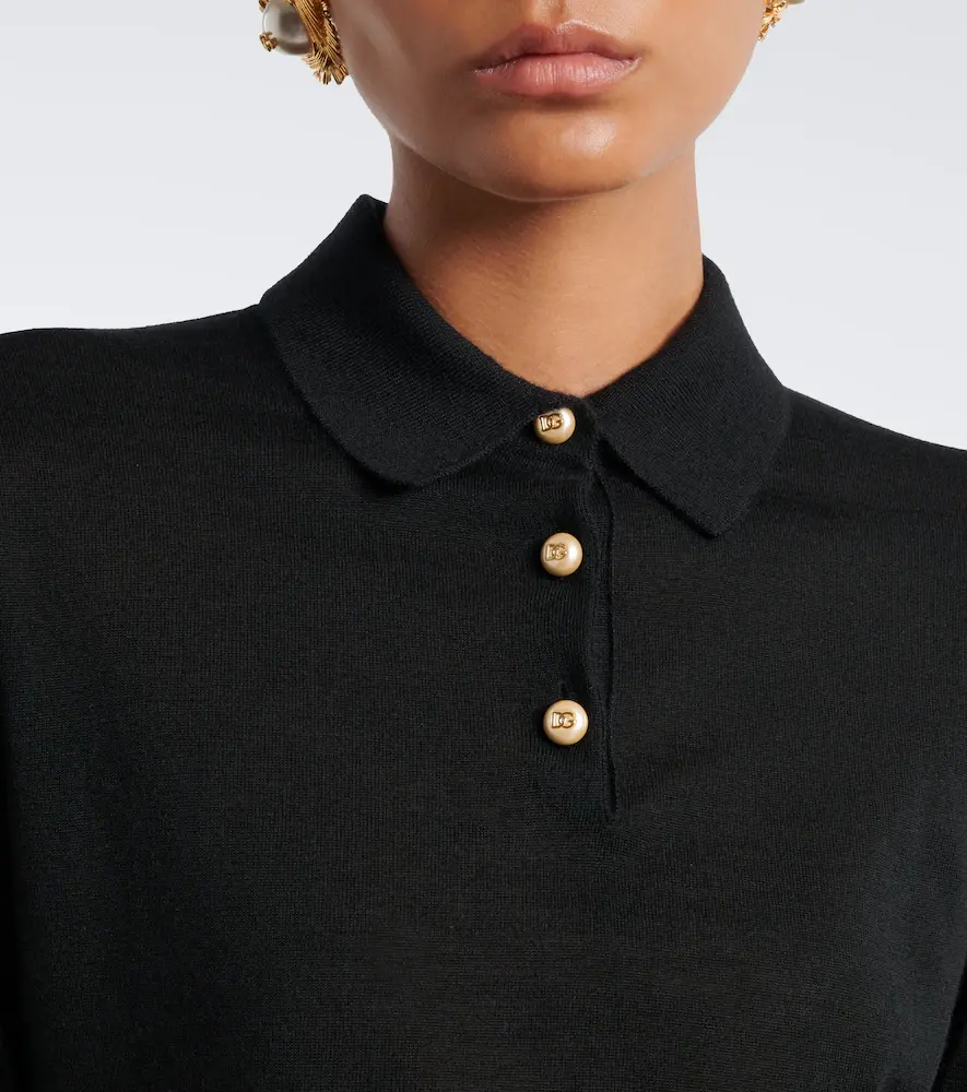 Dolce & Gabbana Embellished cashmere polo sweater | Thumbnail 2