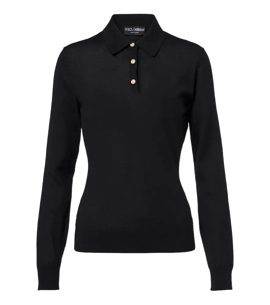 Dolce & Gabbana Embellished cashmere polo sweater | Image 1 Dolce & Gabbana Embellished cashmere polo sweater | Image 1
