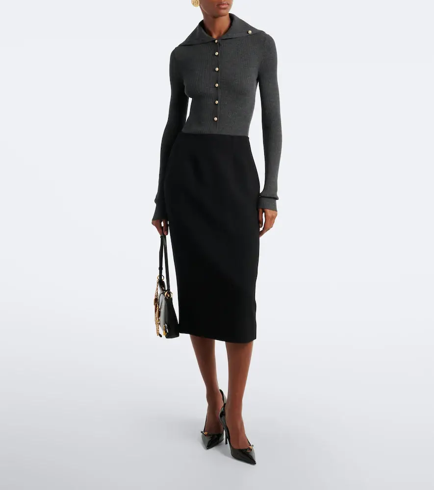 Dolce & Gabbana Embellished ribbed-knit wool cardigan | Thumbnail 2