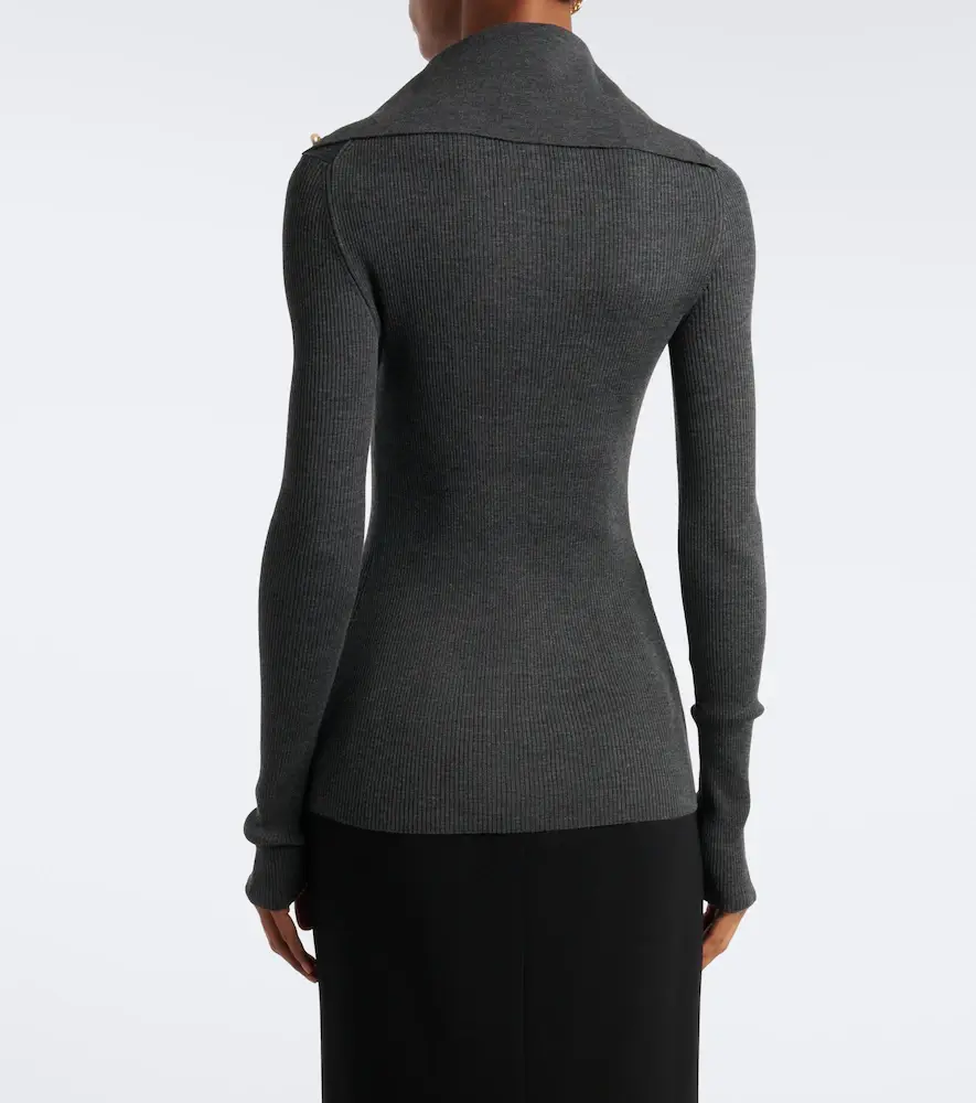 Dolce & Gabbana Embellished ribbed-knit wool cardigan | Thumbnail 3