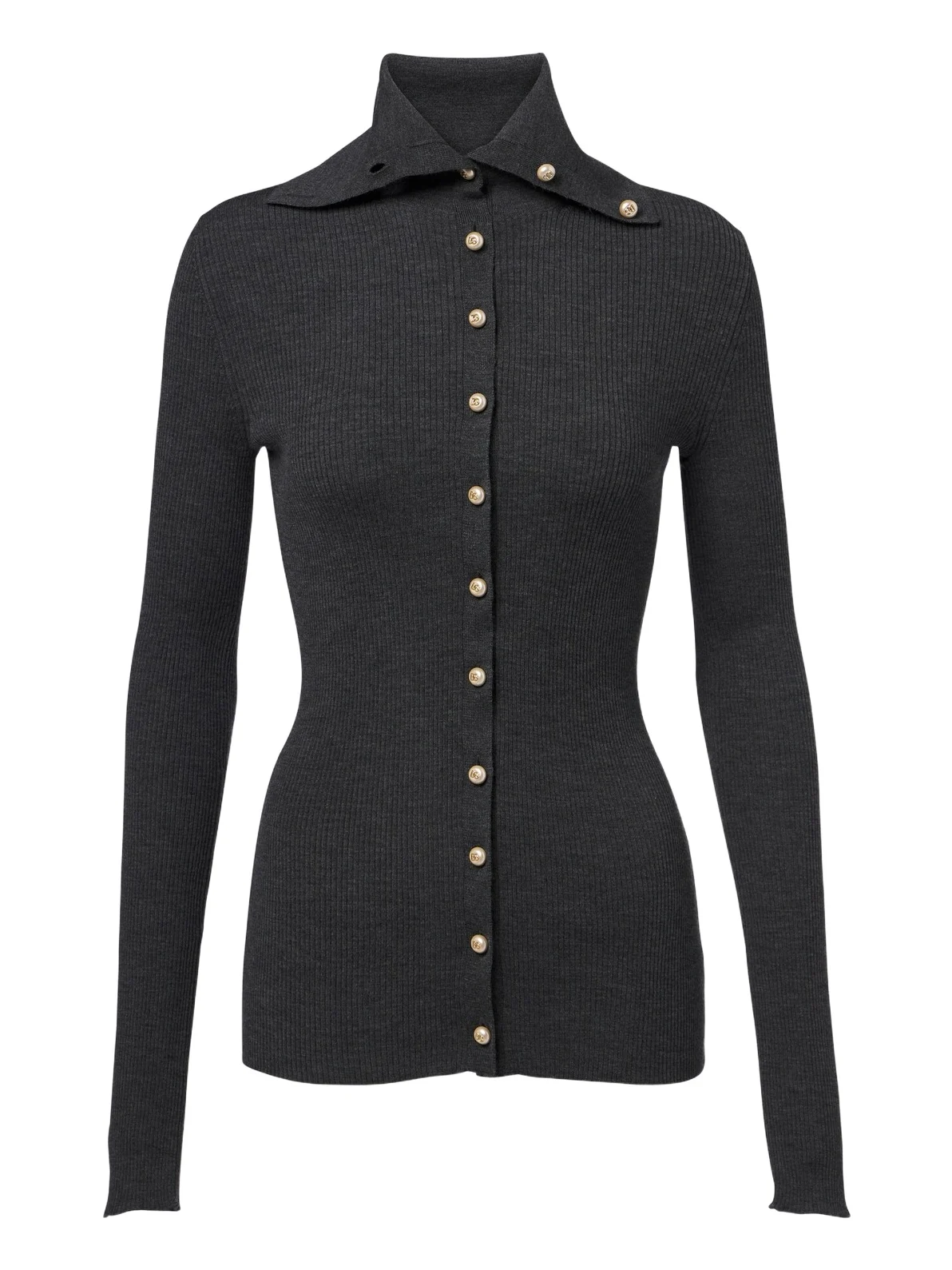 Dolce & Gabbana Embellished ribbed-knit wool cardigan