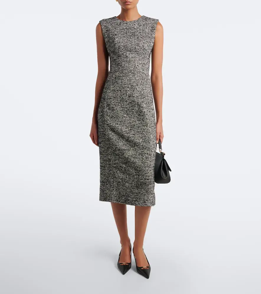 Dolce & Gabbana Wool and silk-blend tweed midi dress | Thumbnail 4 Dolce & Gabbana Wool and silk-blend tweed midi dress | Thumbnail 4
