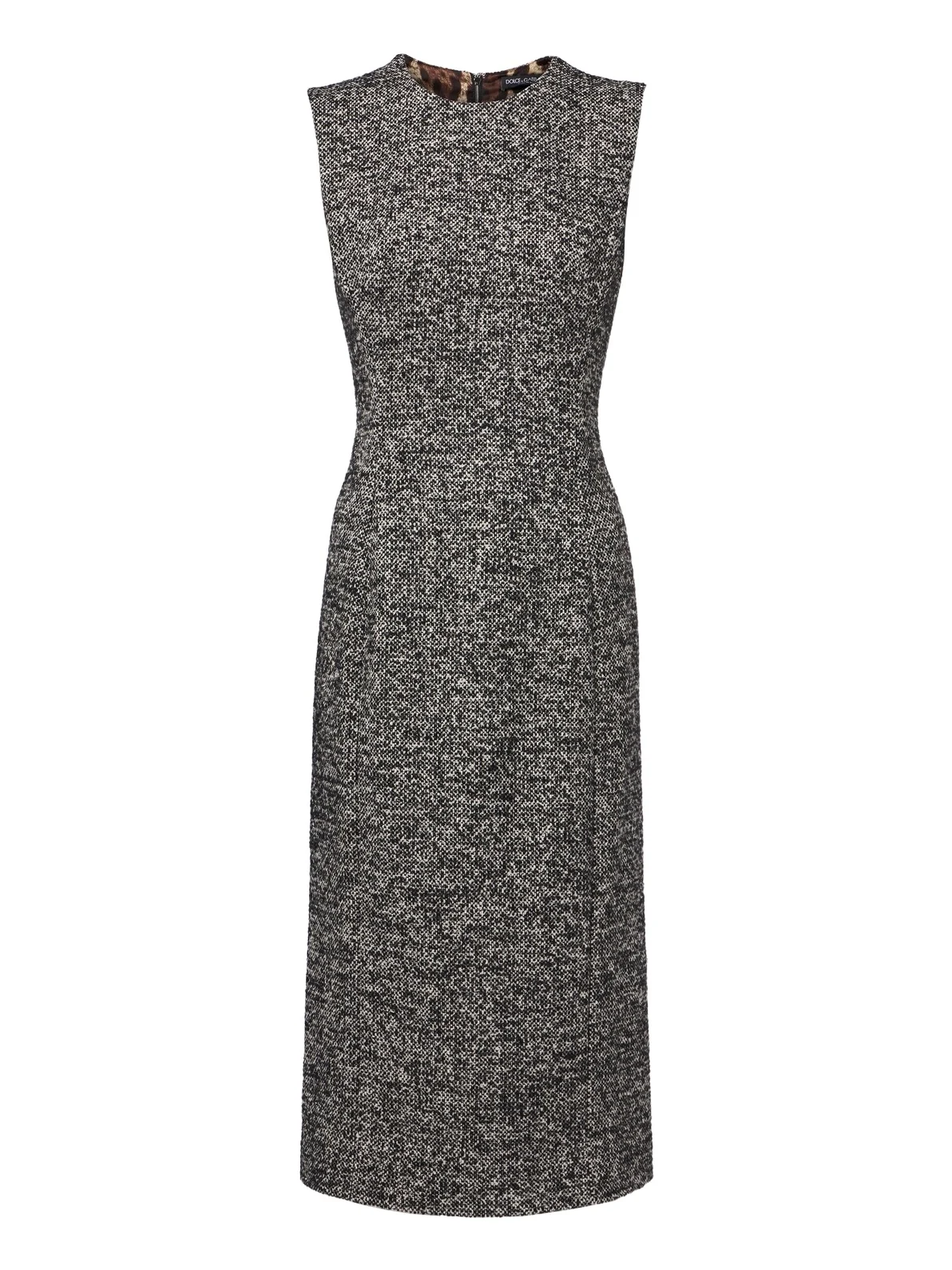 Wool and silk-blend tweed midi dress