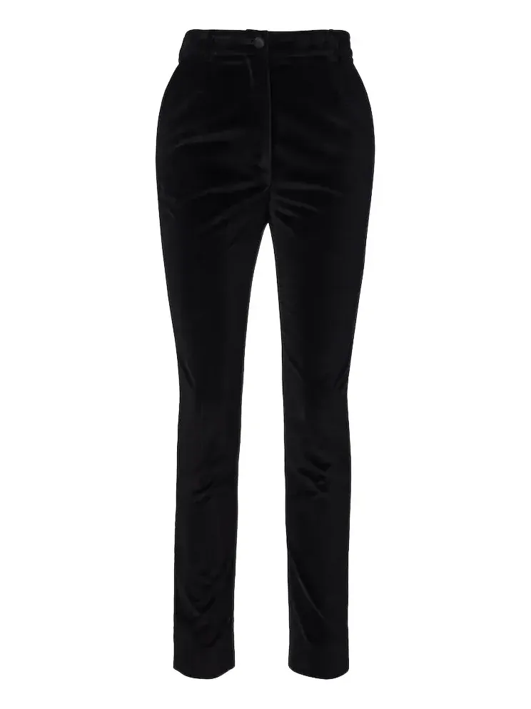 Cotton and silk-blend velvet slim pants Cotton and silk-blend velvet slim pants