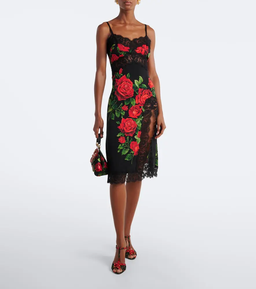 Dolce & Gabbana Charmeuse silk and cotton-blend slip dress | Thumbnail 2 Dolce & Gabbana Charmeuse silk and cotton-blend slip dress | Thumbnail 2