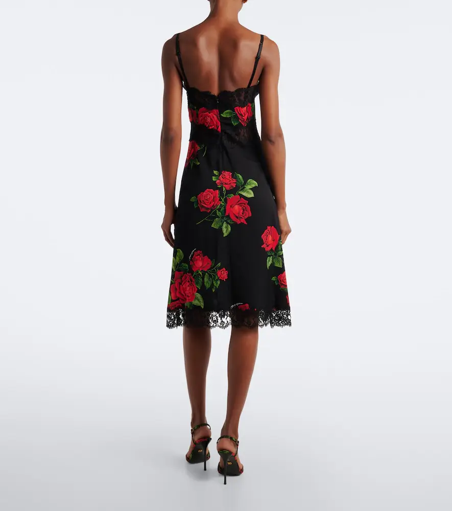 Dolce & Gabbana Charmeuse silk and cotton-blend slip dress | Thumbnail 3 Dolce & Gabbana Charmeuse silk and cotton-blend slip dress | Thumbnail 3
