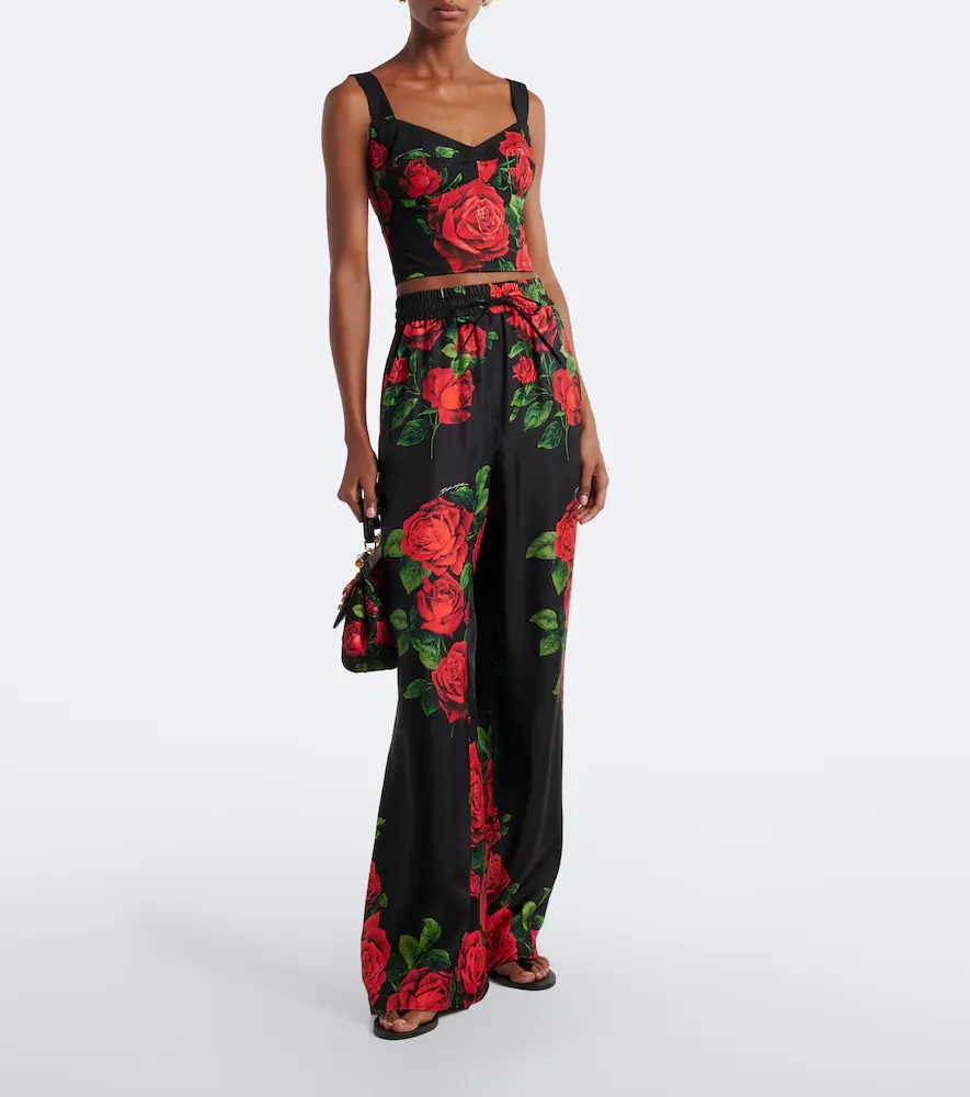 Dolce & Gabbana Floral silk wide-leg palazzo pants | Thumbnail 4