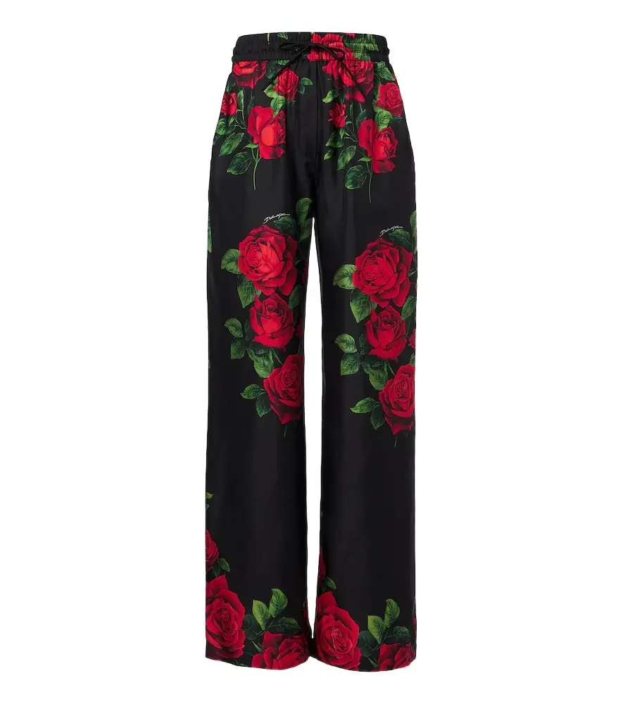 Dolce & Gabbana Floral silk wide-leg palazzo pants | Image 1 Dolce & Gabbana Floral silk wide-leg palazzo pants | Image 1
