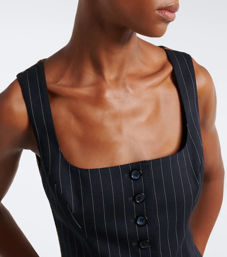 Dolce & Gabbana Pinstriped wool-blend vest | Thumbnail 3 Dolce & Gabbana Pinstriped wool-blend vest | Thumbnail 3