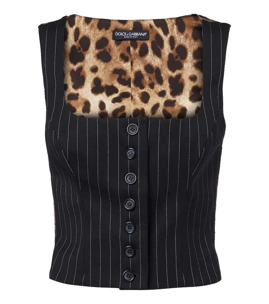 Dolce & Gabbana Pinstriped wool-blend vest
