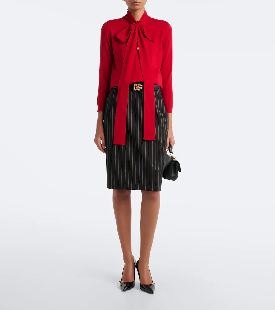 Dolce & Gabbana Pinstriped wool pencil skirt | Thumbnail 3