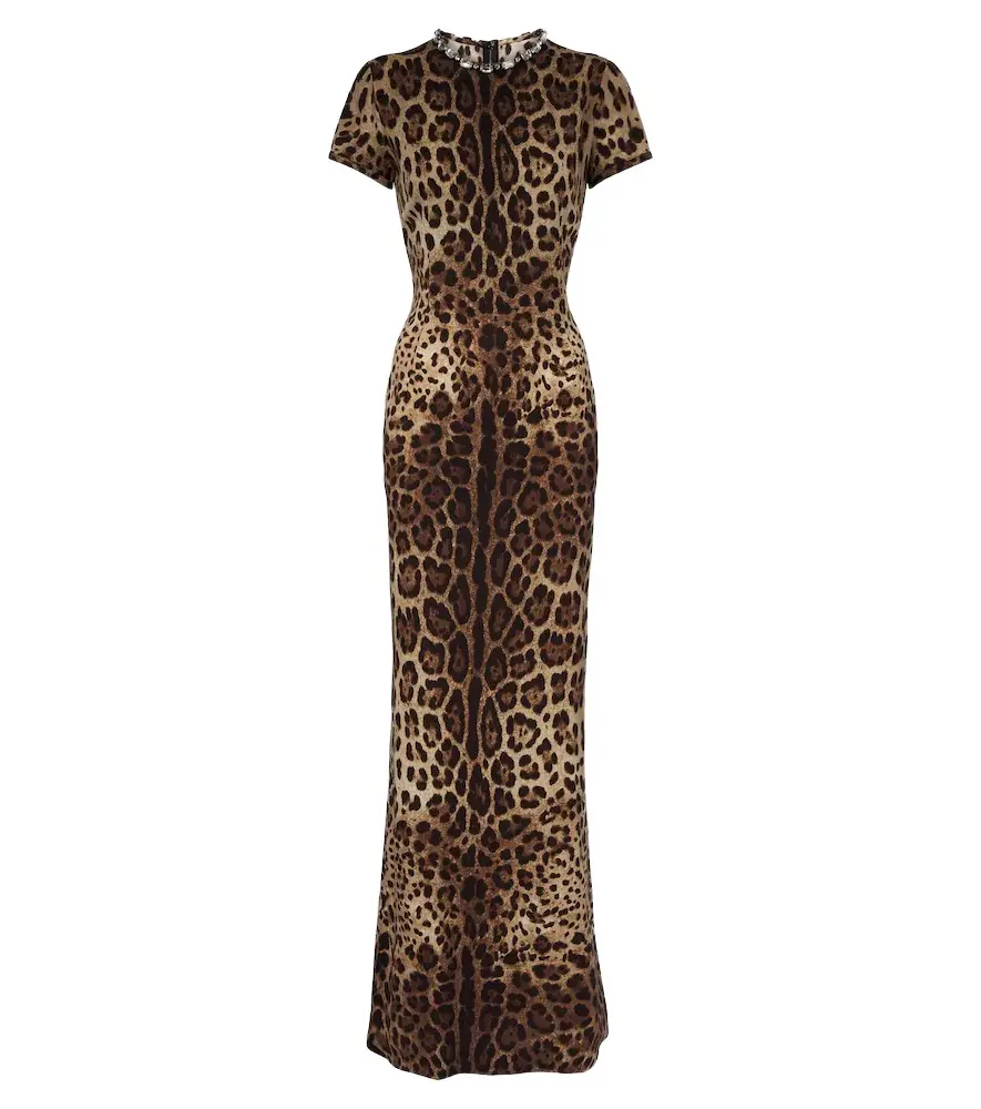 Dolce & Gabbana Embellished leopard-print silk-blend gown | Image 1 Dolce & Gabbana Embellished leopard-print silk-blend gown | Image 1
