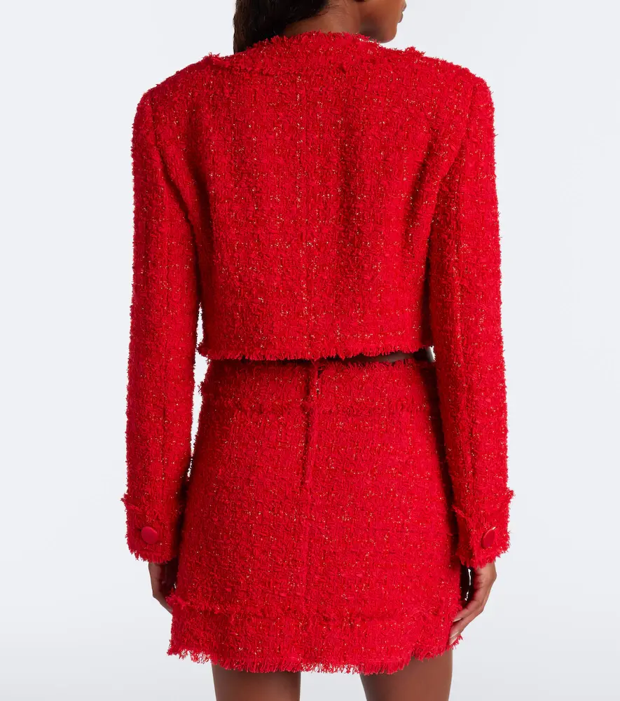 Dolce & Gabbana Cropped cotton-blend tweed jacket | Thumbnail 3 Dolce & Gabbana Cropped cotton-blend tweed jacket | Thumbnail 3
