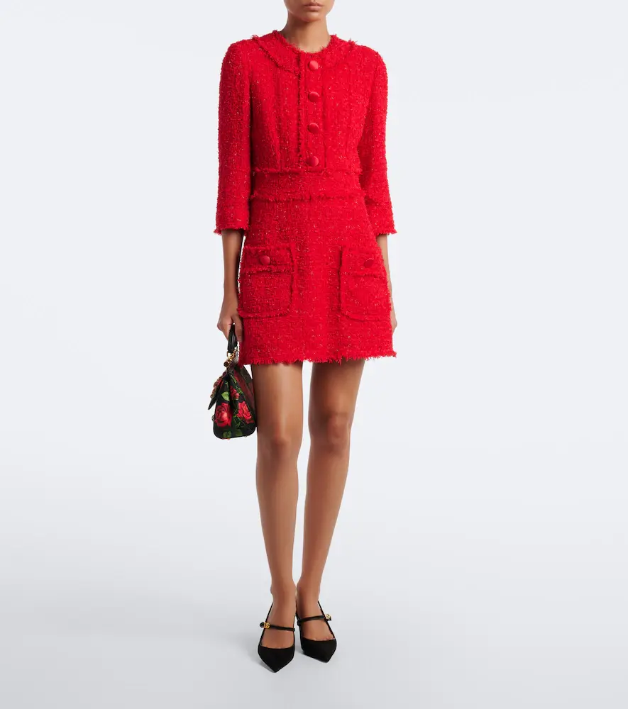 Dolce & Gabbana Cotton-blend tweed minidress | Thumbnail 5 Dolce & Gabbana Cotton-blend tweed minidress | Thumbnail 5