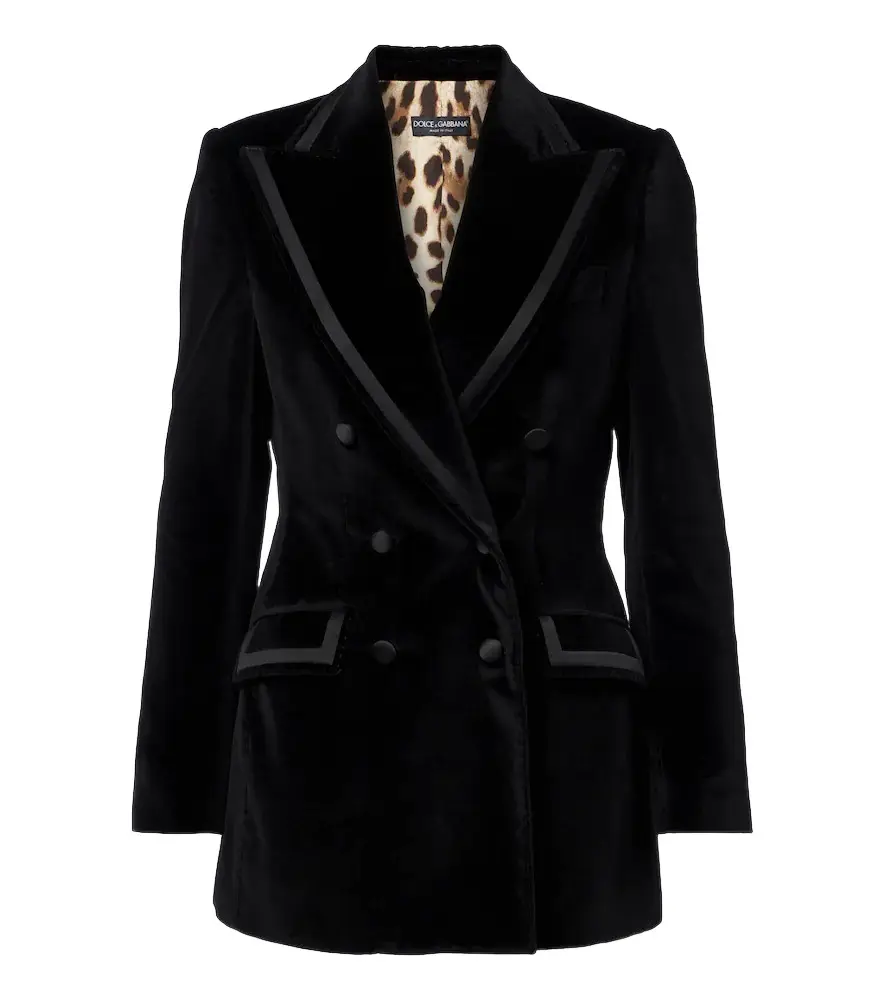 Dolce & Gabbana Cotton and silk-blend velvet blazer | Image 1 Dolce & Gabbana Cotton and silk-blend velvet blazer | Image 1