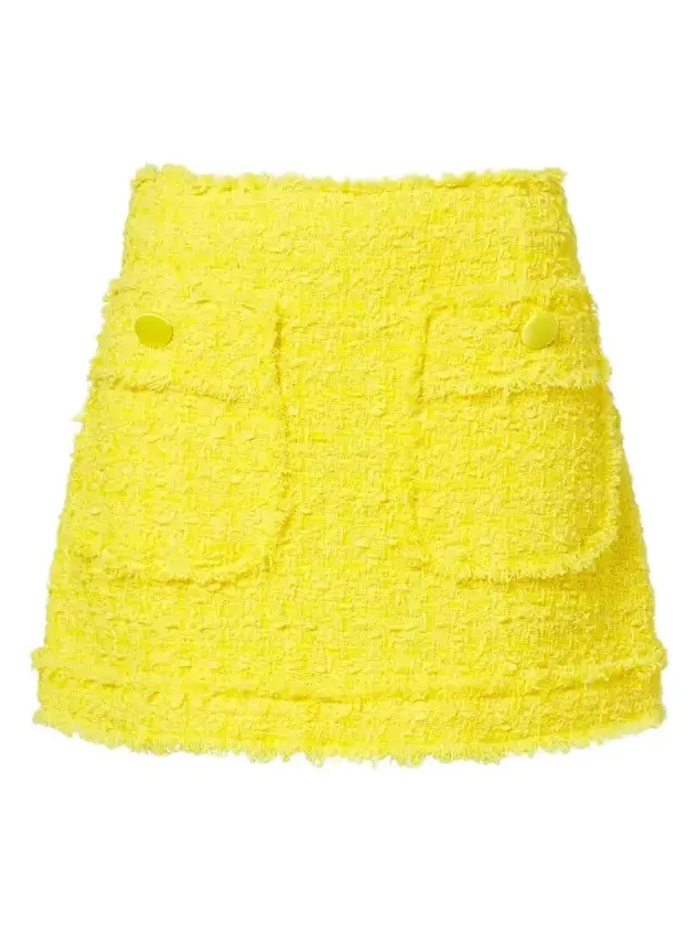 Cotton-blend tweed miniskirt